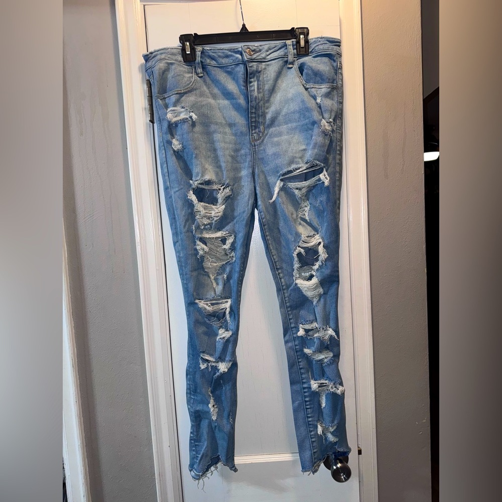 American Eagle heavily distressed jeans size 18
